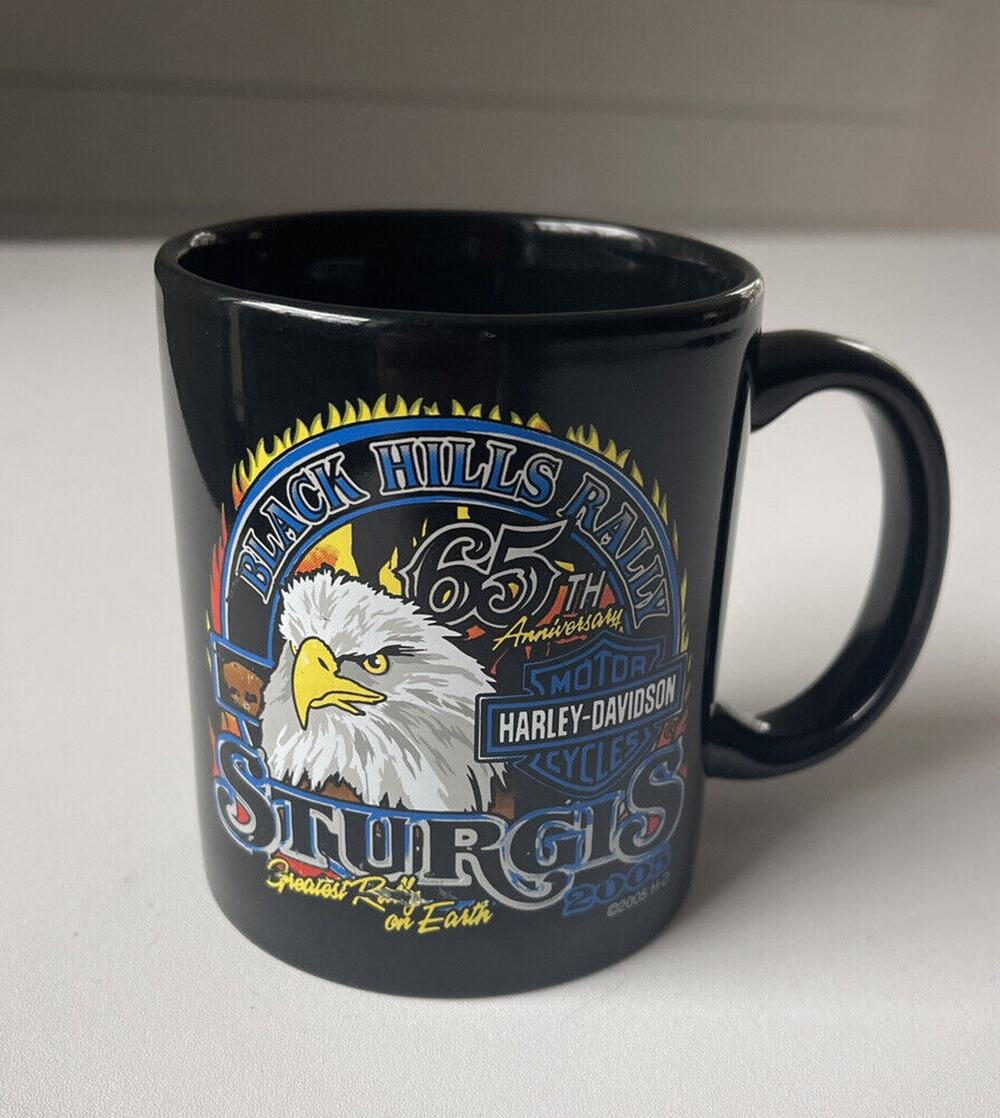 2005 Sturgis Black Hills Rally Mug 65th Anniversary Harley Davidson Eagle